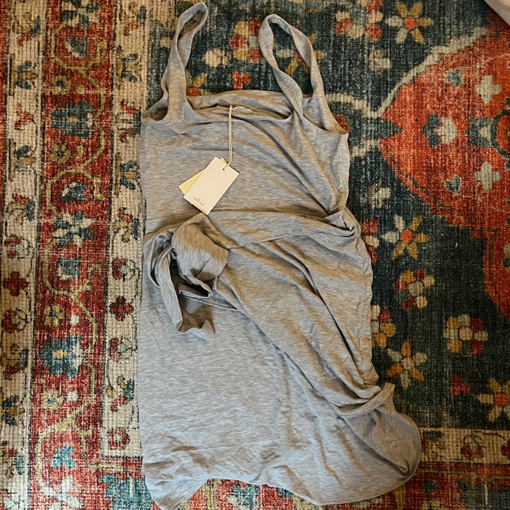 NWT Wilfred Aritzia Heather Grey Saturn Mini Dress sz L